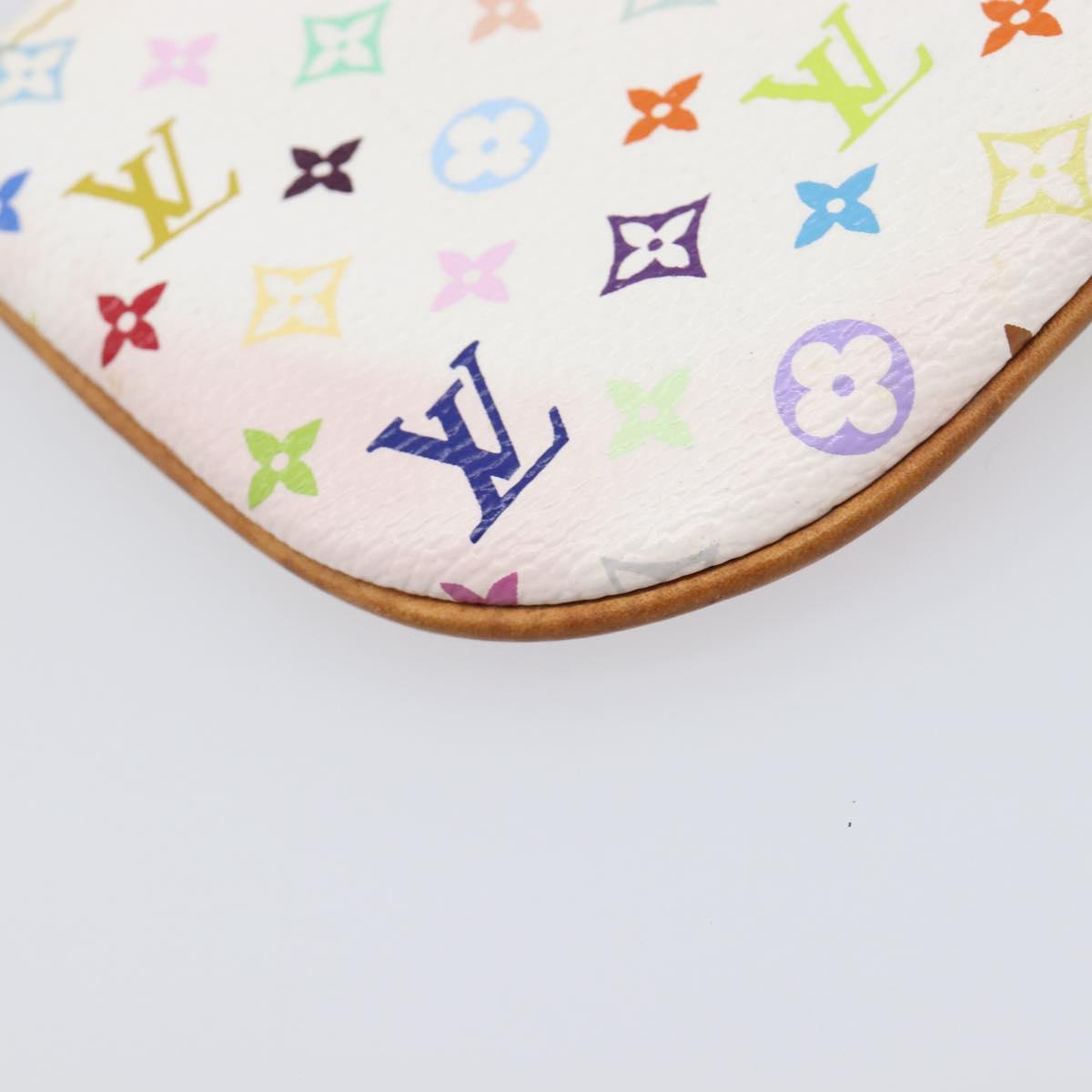 LOUIS VUITTON Monogram Multicolor Pochette MM Pouch White M60028 LV Auth 204245