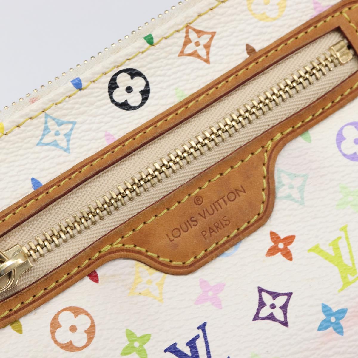 LOUIS VUITTON Monogram Multicolor Pochette MM Pouch White M60028 LV Auth 204245