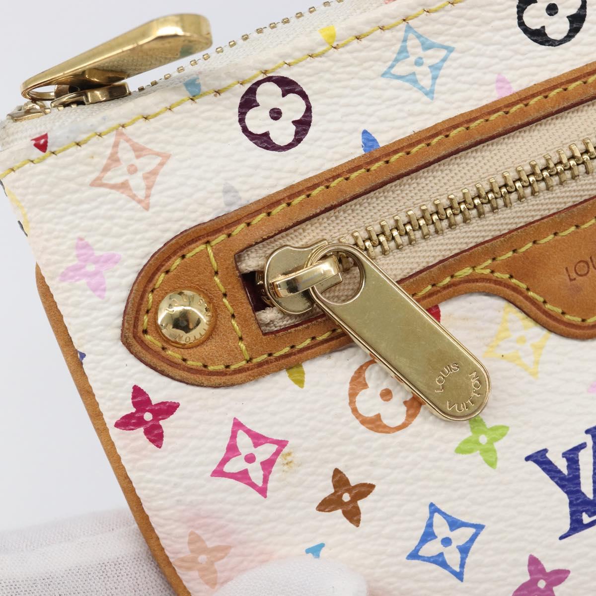 LOUIS VUITTON Monogram Multicolor Pochette MM Pouch White M60028 LV Auth 204245