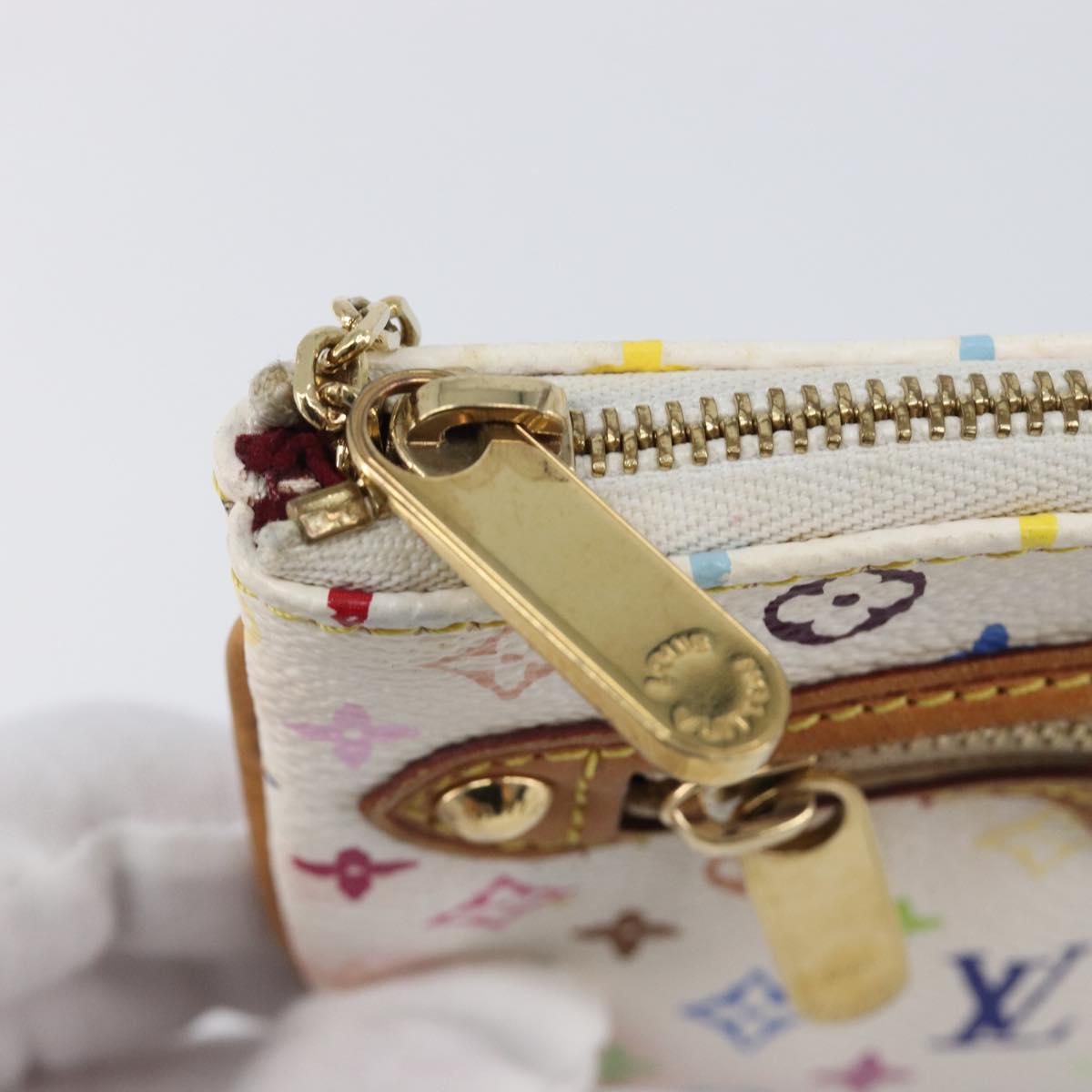LOUIS VUITTON Monogram Multicolor Pochette MM Pouch White M60028 LV Auth 204245