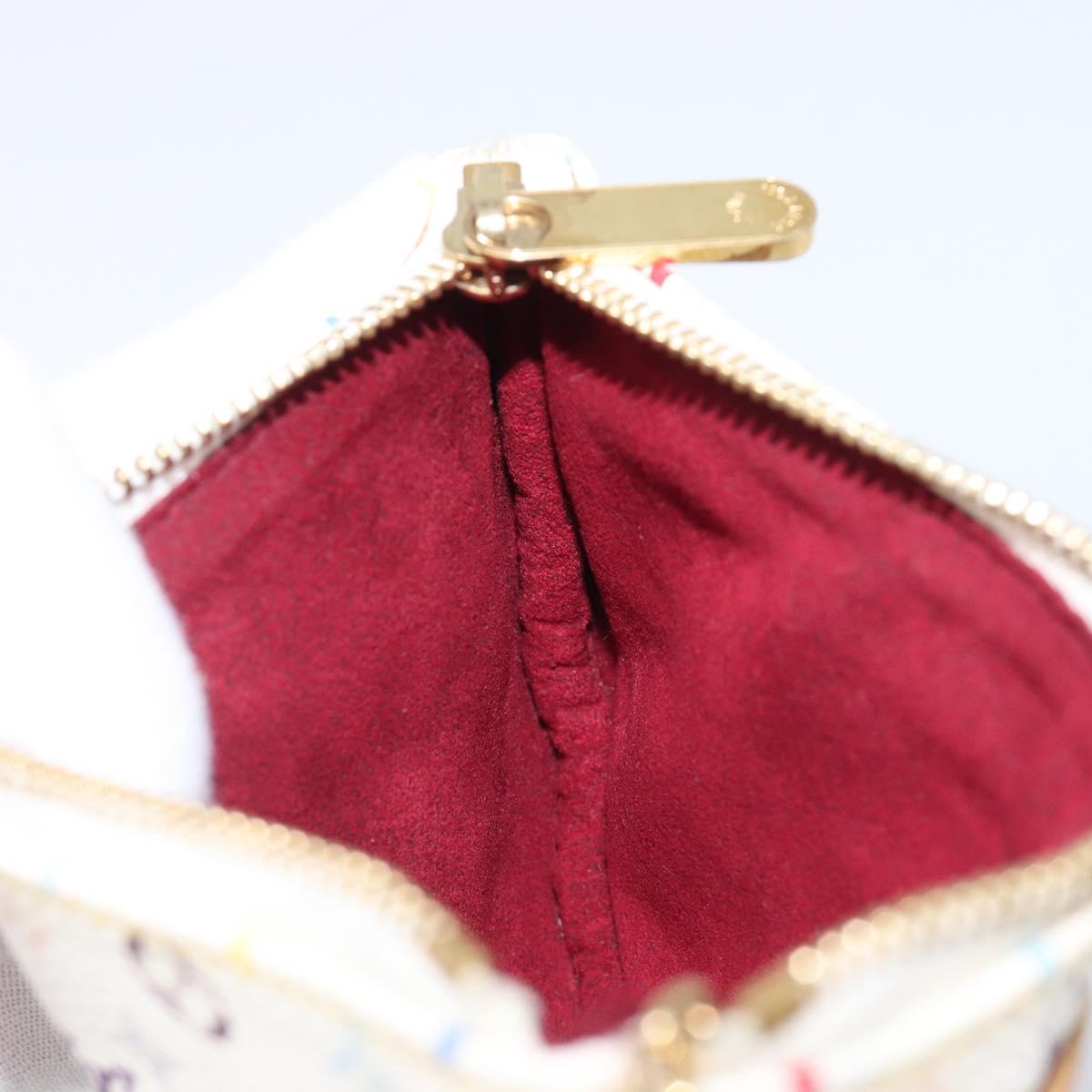 LOUIS VUITTON Monogram Multicolor Pochette MM Pouch White M60028 LV Auth 204245