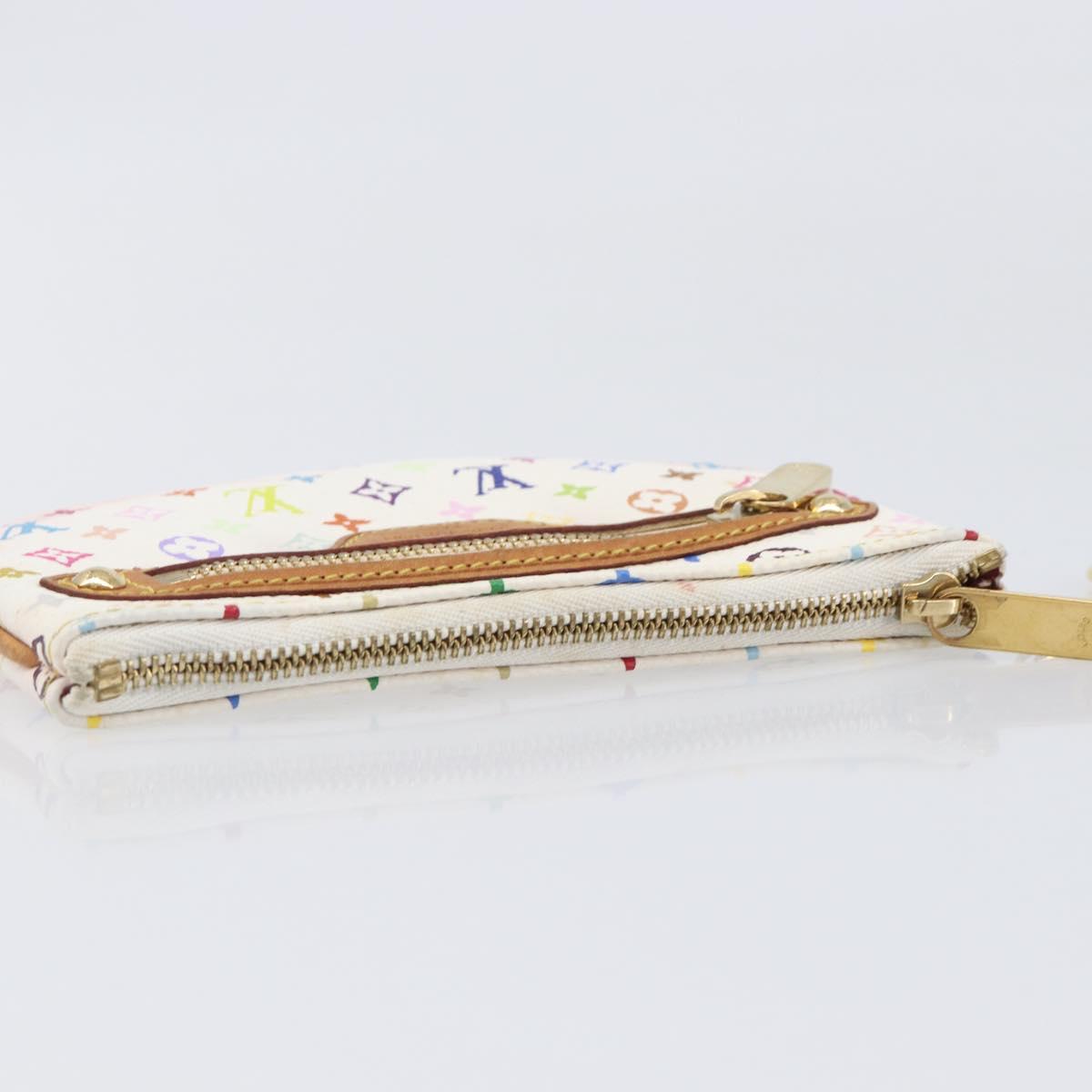 LOUIS VUITTON Monogram Multicolor Pochette MM Pouch White M60028 LV Auth 204245
