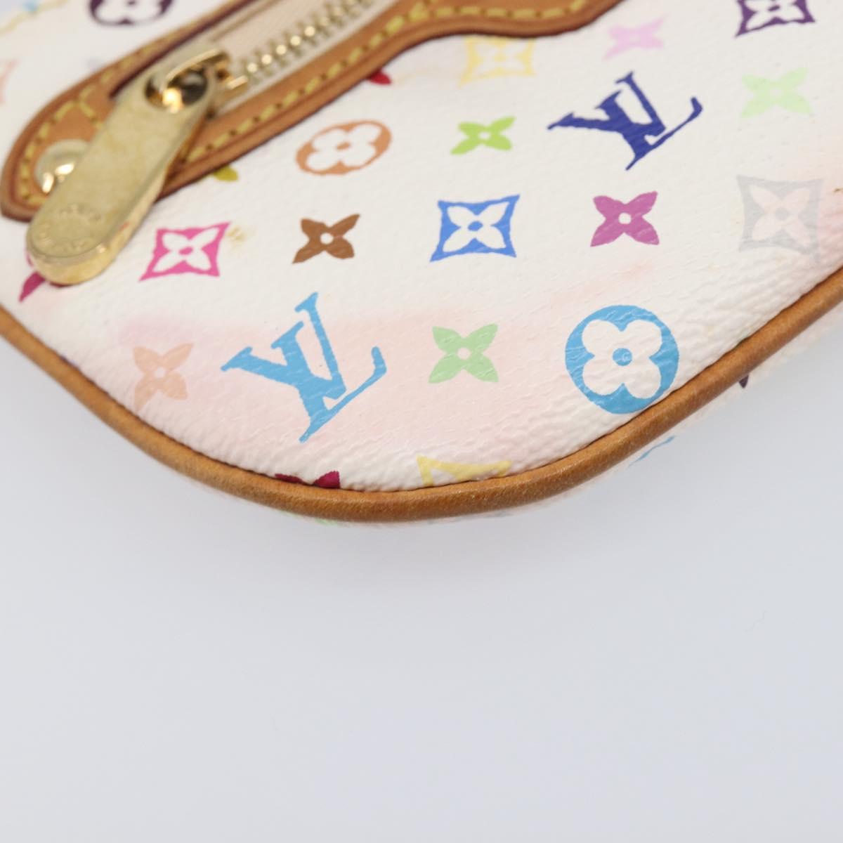 LOUIS VUITTON Monogram Multicolor Pochette MM Pouch White M60028 LV Auth 204245