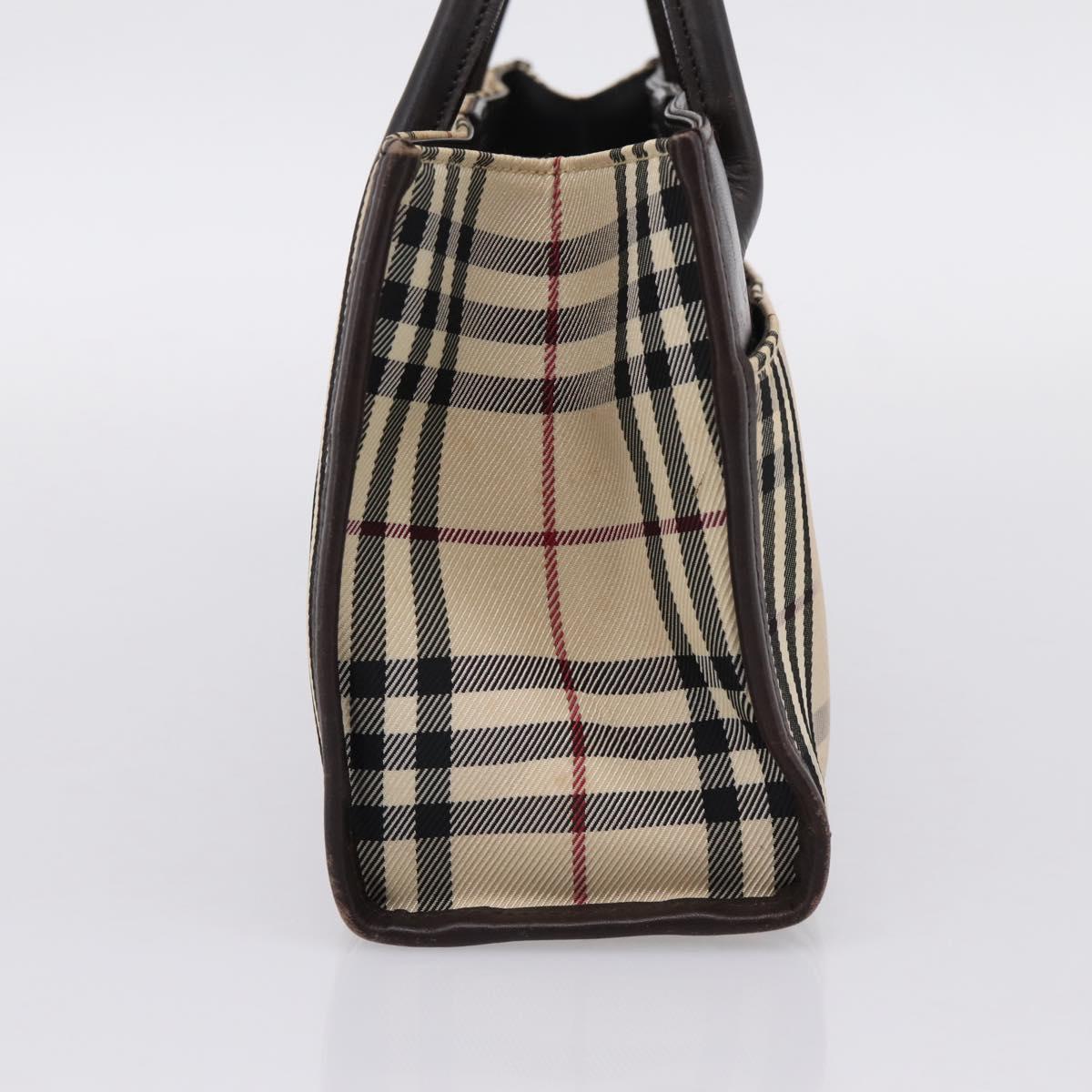 Burberrys Burberry Nova Check Hand Bag Canvas 4 Set Beige Auth 204246
