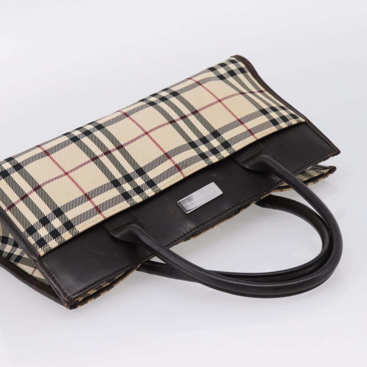 Burberrys Burberry Nova Check Hand Bag Canvas 4 Set Beige Auth 204246