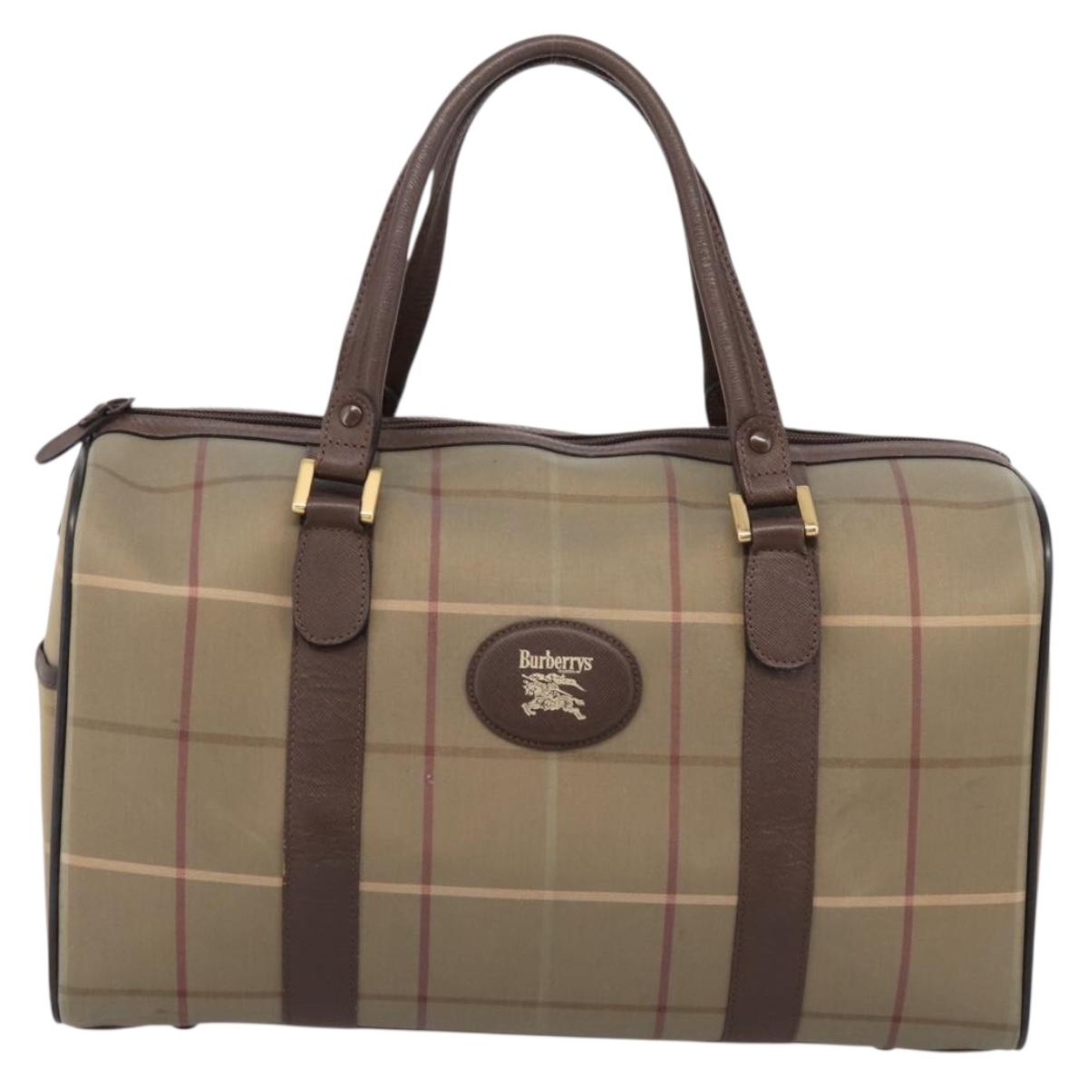 Burberrys Burberry Nova Check Hand Bag Canvas 4 Set Beige Auth 204246