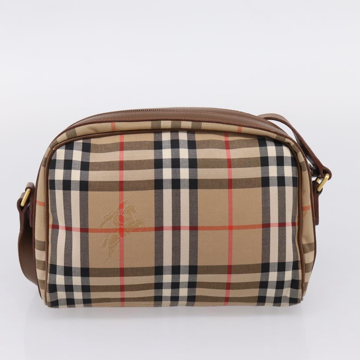 Burberrys Burberry Nova Check Hand Bag Canvas 4 Set Beige Auth 204246