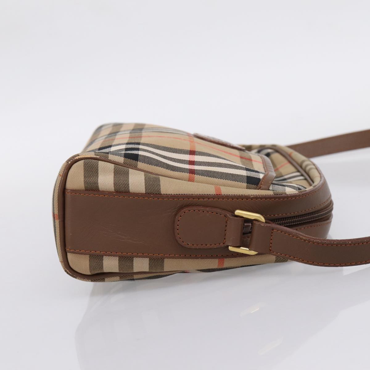 Burberrys Burberry Nova Check Hand Bag Canvas 4 Set Beige Auth 204246