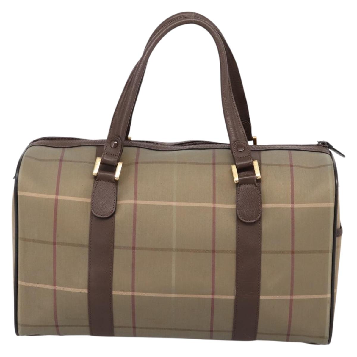 Burberrys Burberry Nova Check Hand Bag Canvas 4 Set Beige Auth 204246