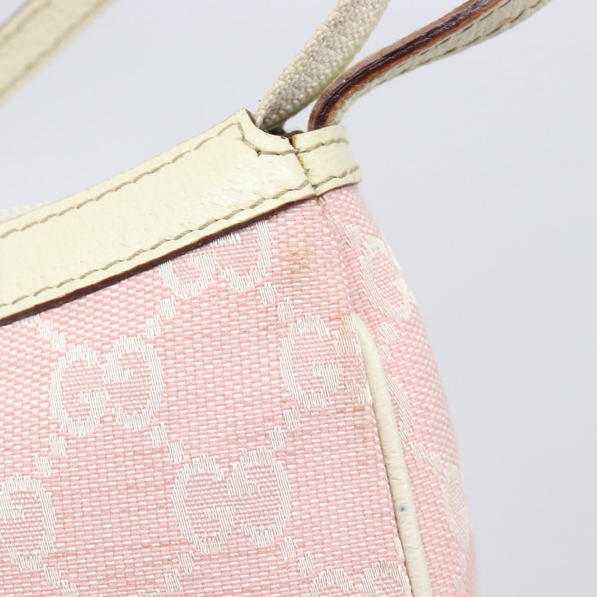 GUCCI GG Canvas Accessory Pouch Pink Gold 154432 Auth 204249A