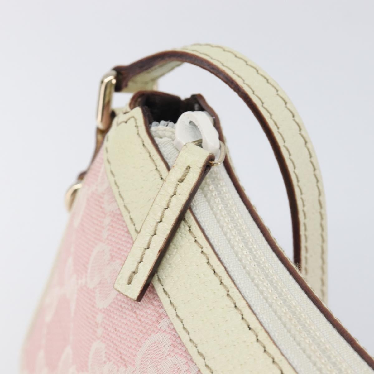 GUCCI GG Canvas Accessory Pouch Pink Gold 154432 Auth 204249A