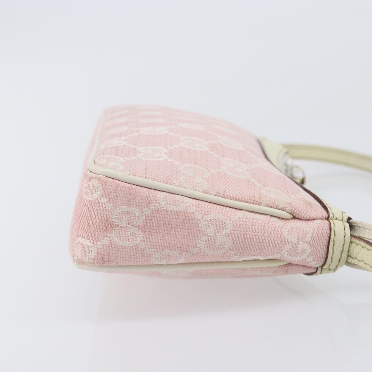 GUCCI GG Canvas Accessory Pouch Pink Gold 154432 Auth 204249A