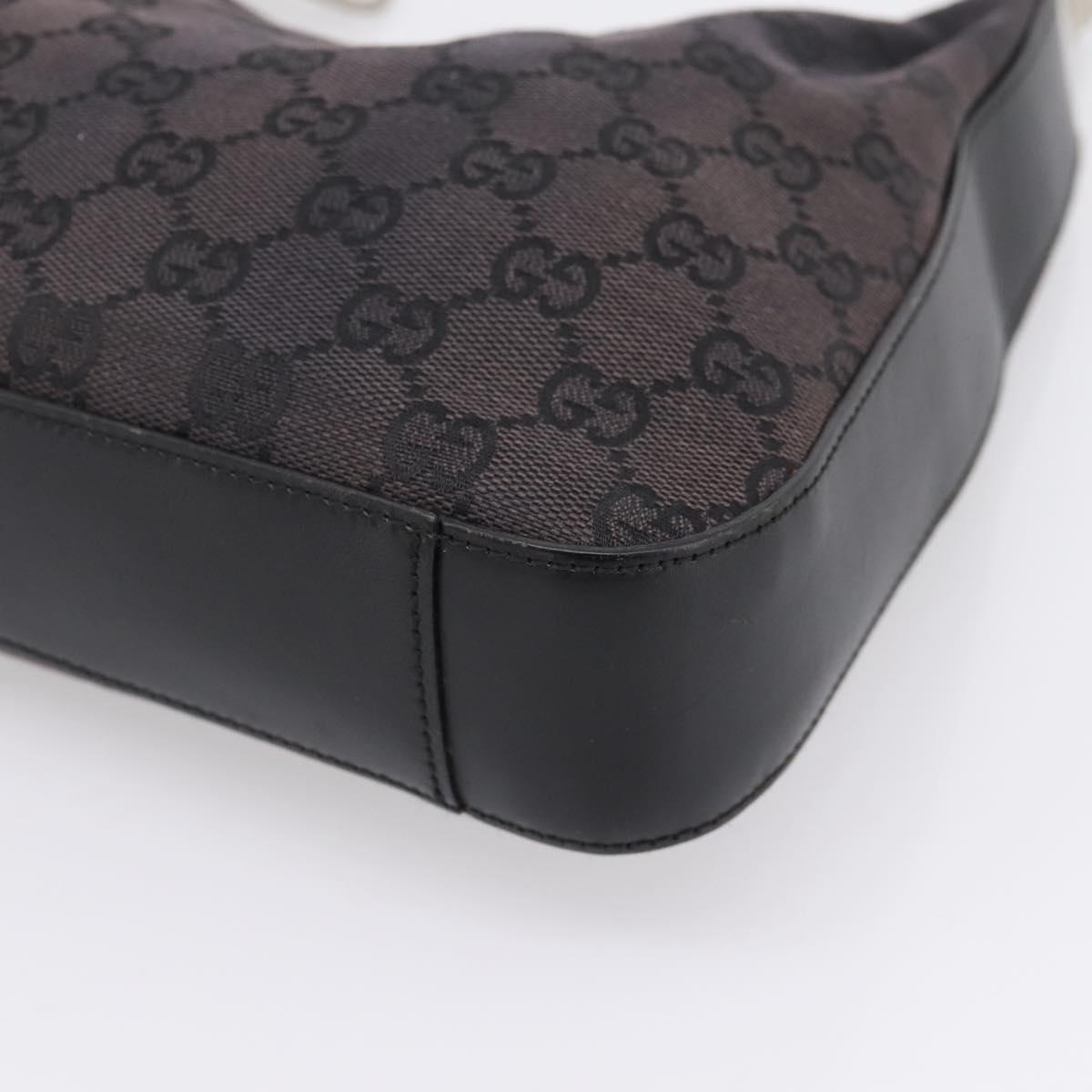GUCCI GG Canvas Shoulder Bag Black Silver 001 3812 Auth 204252