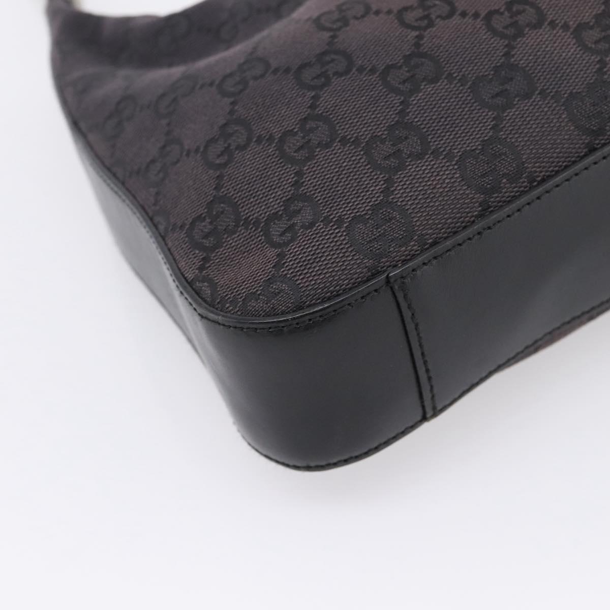 GUCCI GG Canvas Shoulder Bag Black Silver 001 3812 Auth 204252