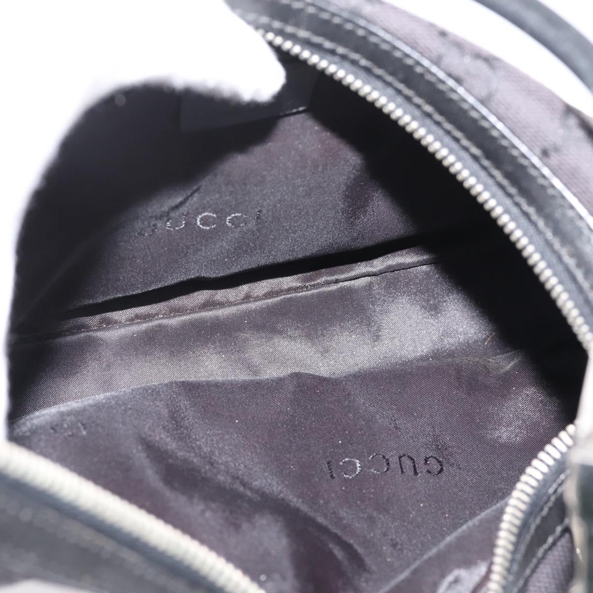 GUCCI GG Canvas Shoulder Bag Black Silver 001 3812 Auth 204252