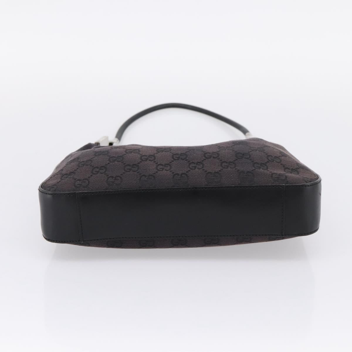 GUCCI GG Canvas Shoulder Bag Black Silver 001 3812 Auth 204252