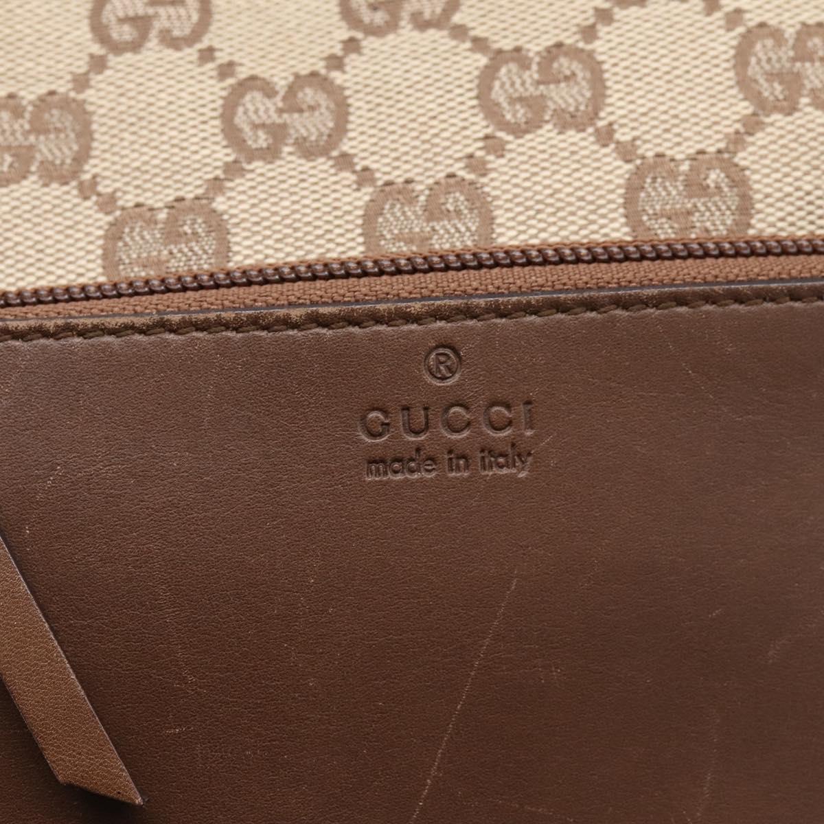 GUCCI GG Canvas Tote Bag Beige Silver 28893 Auth 204253