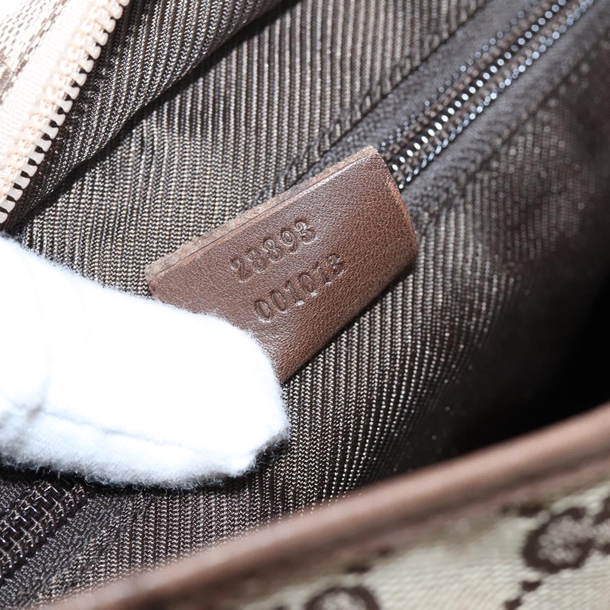 GUCCI GG Canvas Tote Bag Beige Silver 28893 Auth 204253