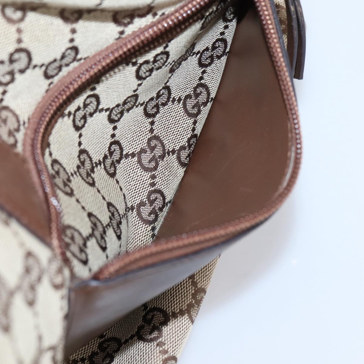 GUCCI GG Canvas Tote Bag Beige Silver 28893 Auth 204253