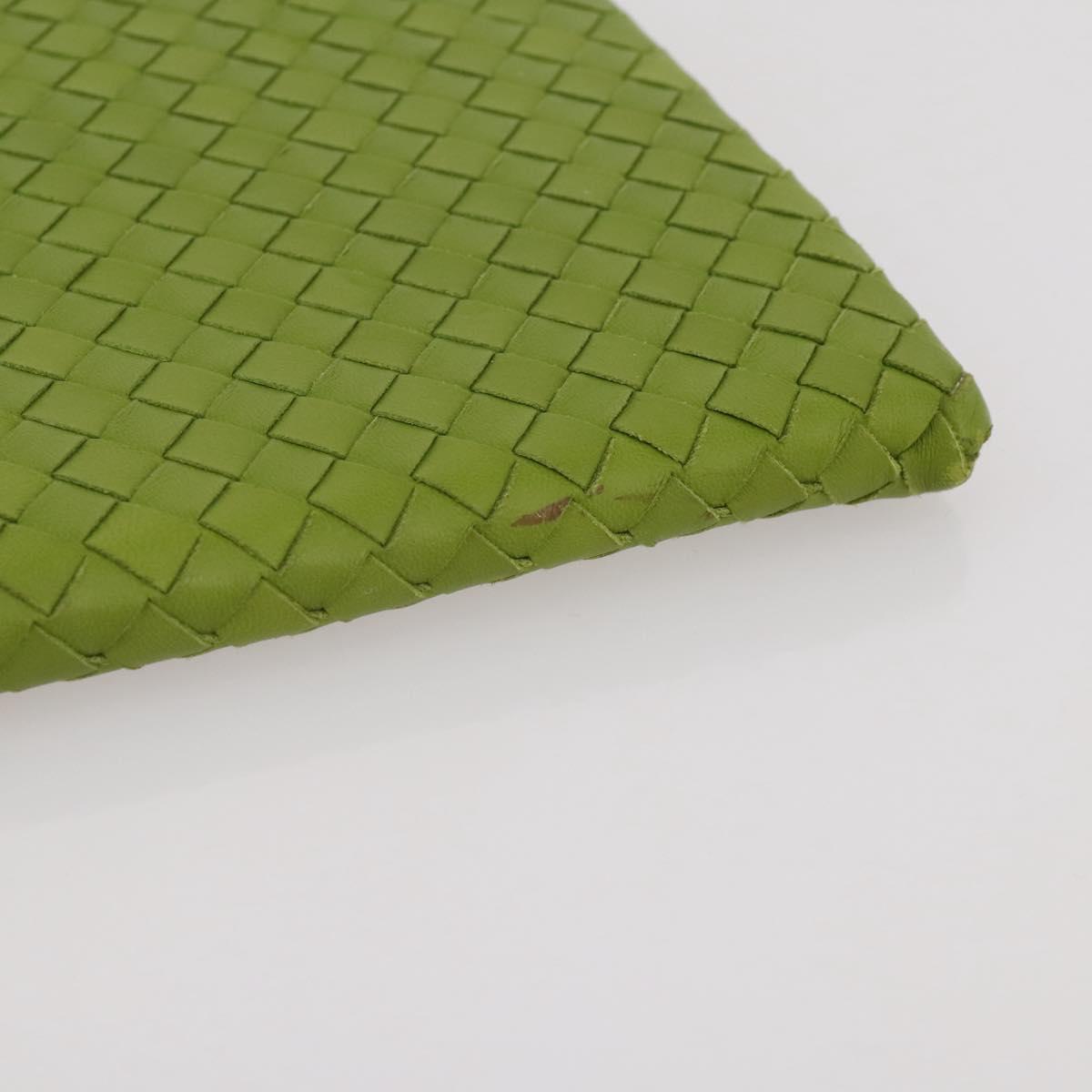 BOTTEGA VENETA INTRECCIATO iPad Case Leather Green Auth 204255