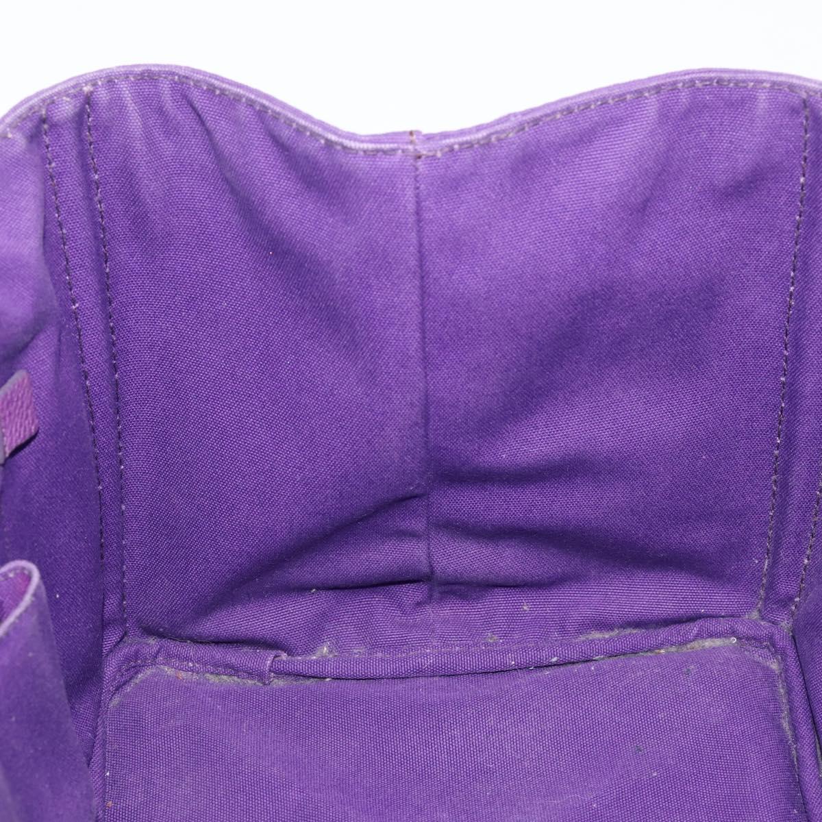 PRADA Canapa GM Tote Bag Canvas Purple Gold Auth 204261