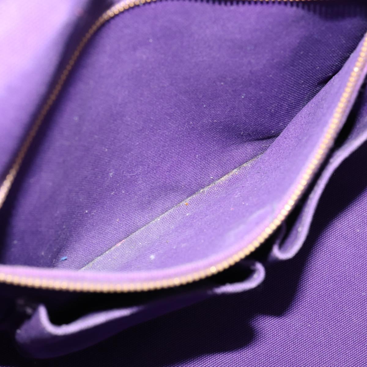 PRADA Canapa GM Tote Bag Canvas Purple Gold Auth 204261