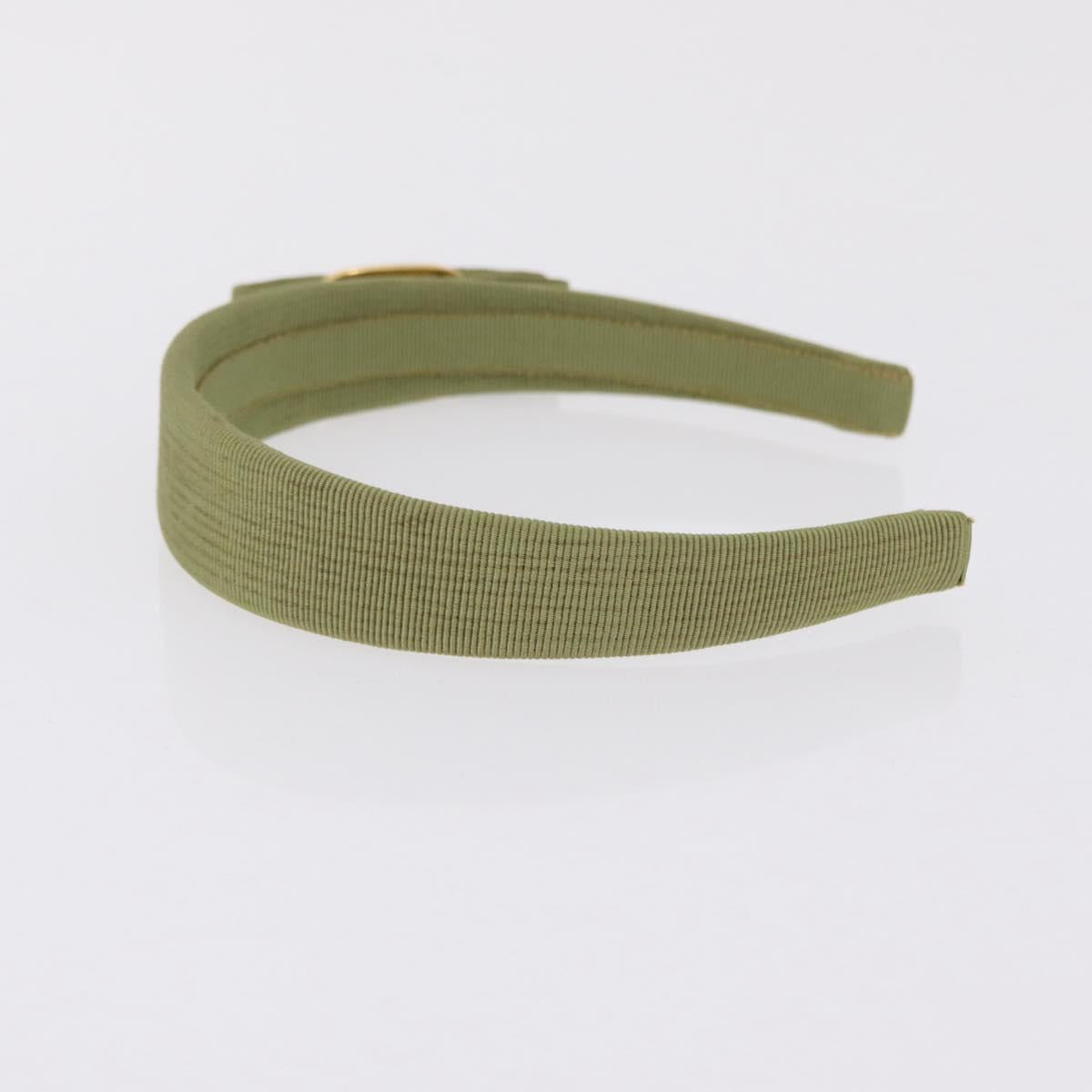 Salvatore Ferragamo Headband Nnylon metal 3 Set Beige Green gold Auth 204265