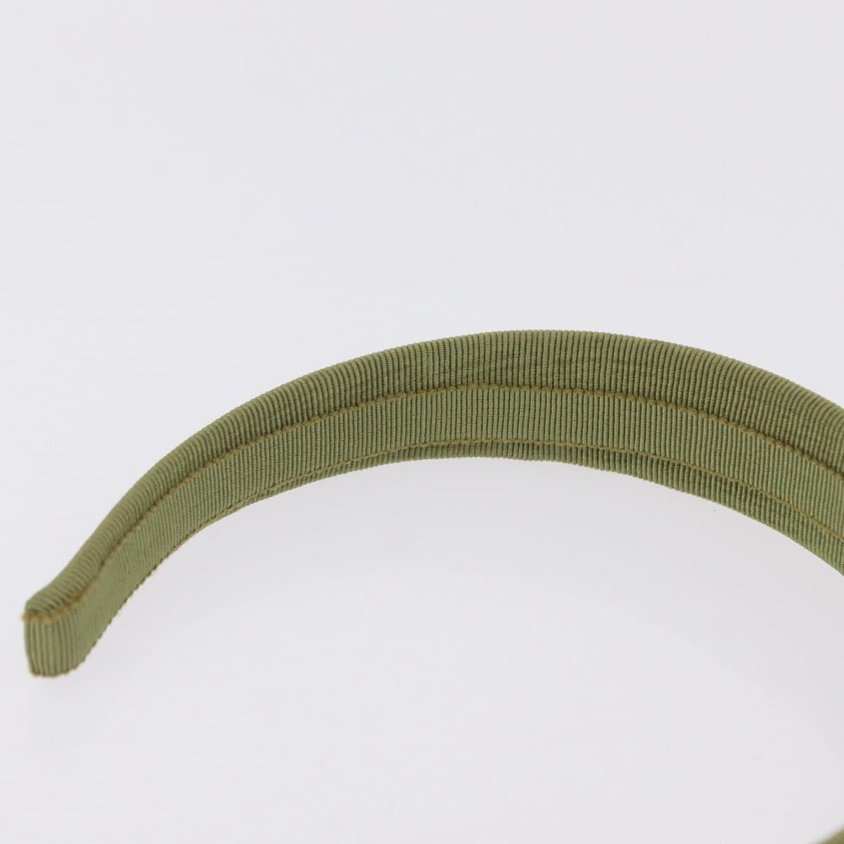 Salvatore Ferragamo Headband Nnylon metal 3 Set Beige Green gold Auth 204265