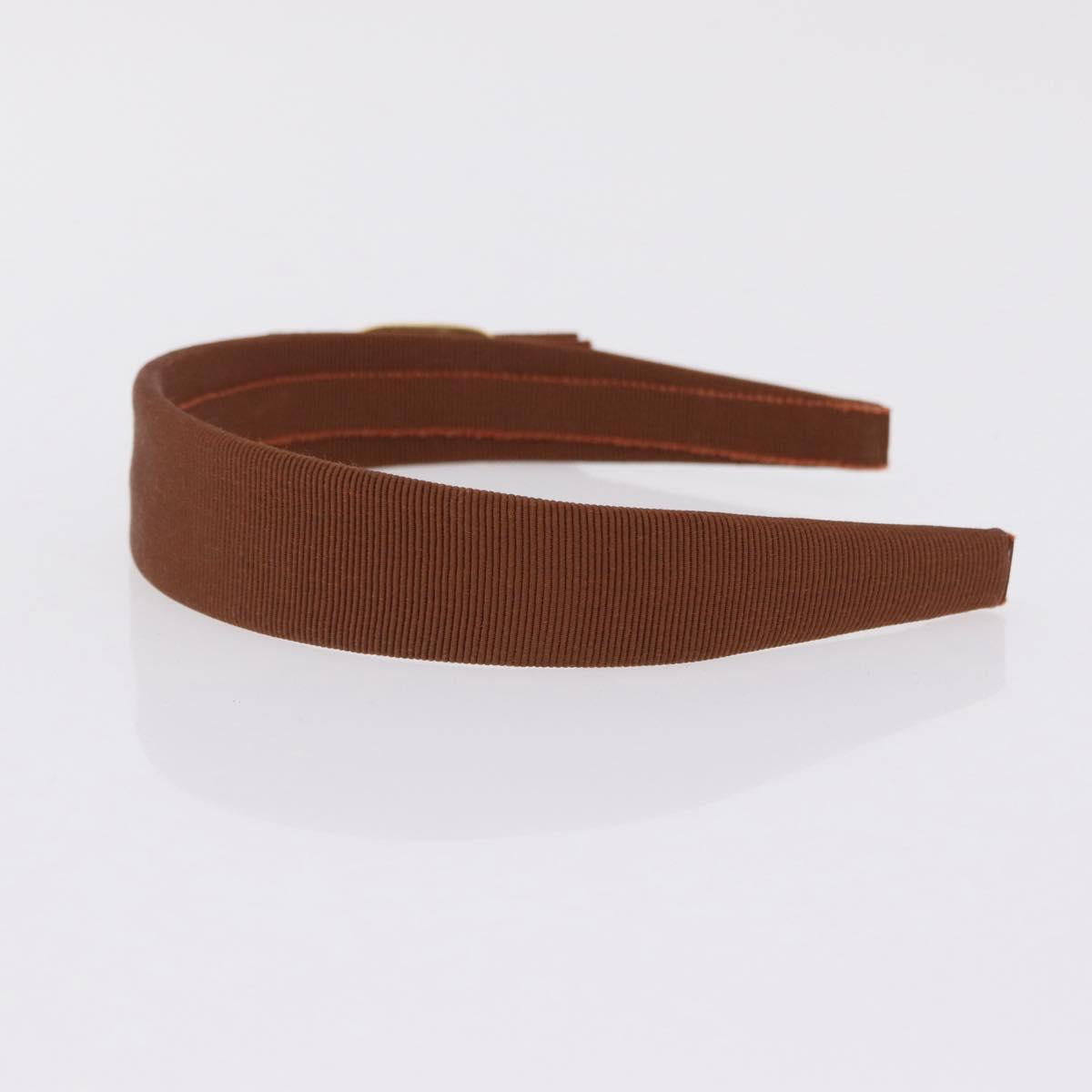 Salvatore Ferragamo Headband Nnylon metal 3 Set Beige Green gold Auth 204265