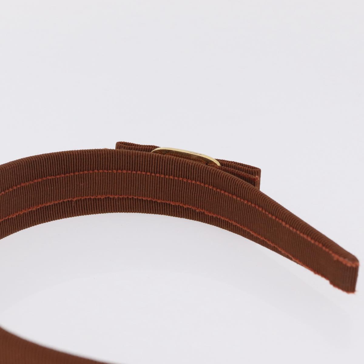 Salvatore Ferragamo Headband Nnylon metal 3 Set Beige Green gold Auth 204265