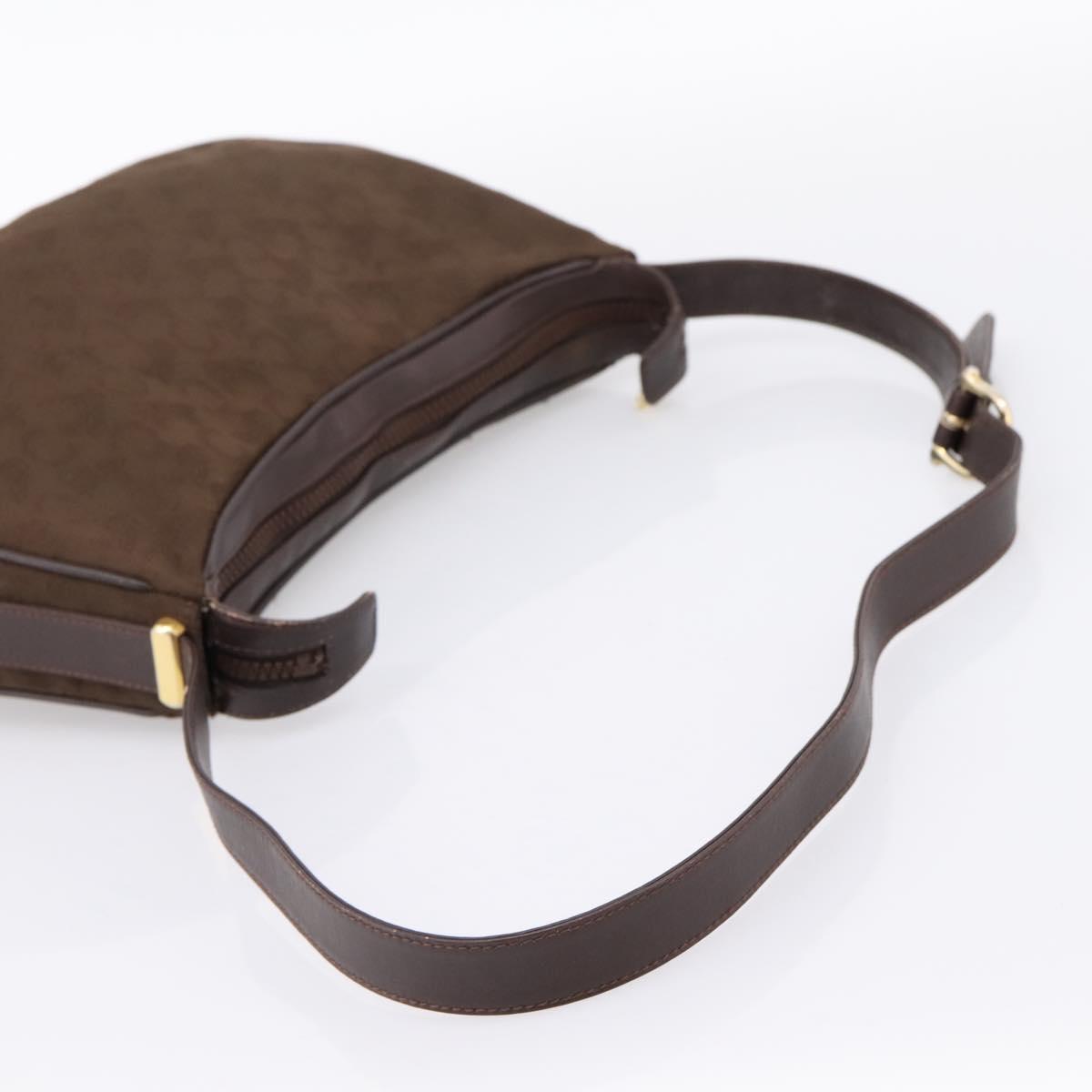CELINE C Sulky Shoulder Bag Brown Gold Auth 204267
