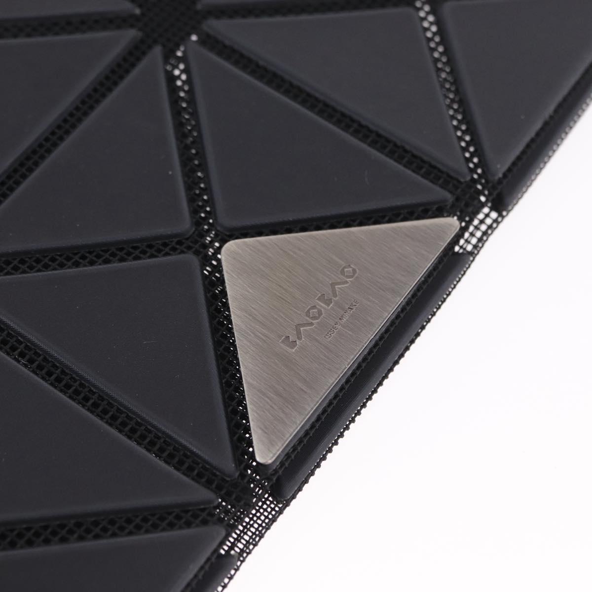 ISSEY MIYAKE BAO BAO Clutch Bag PVC Leather Black Silver Auth 204271A