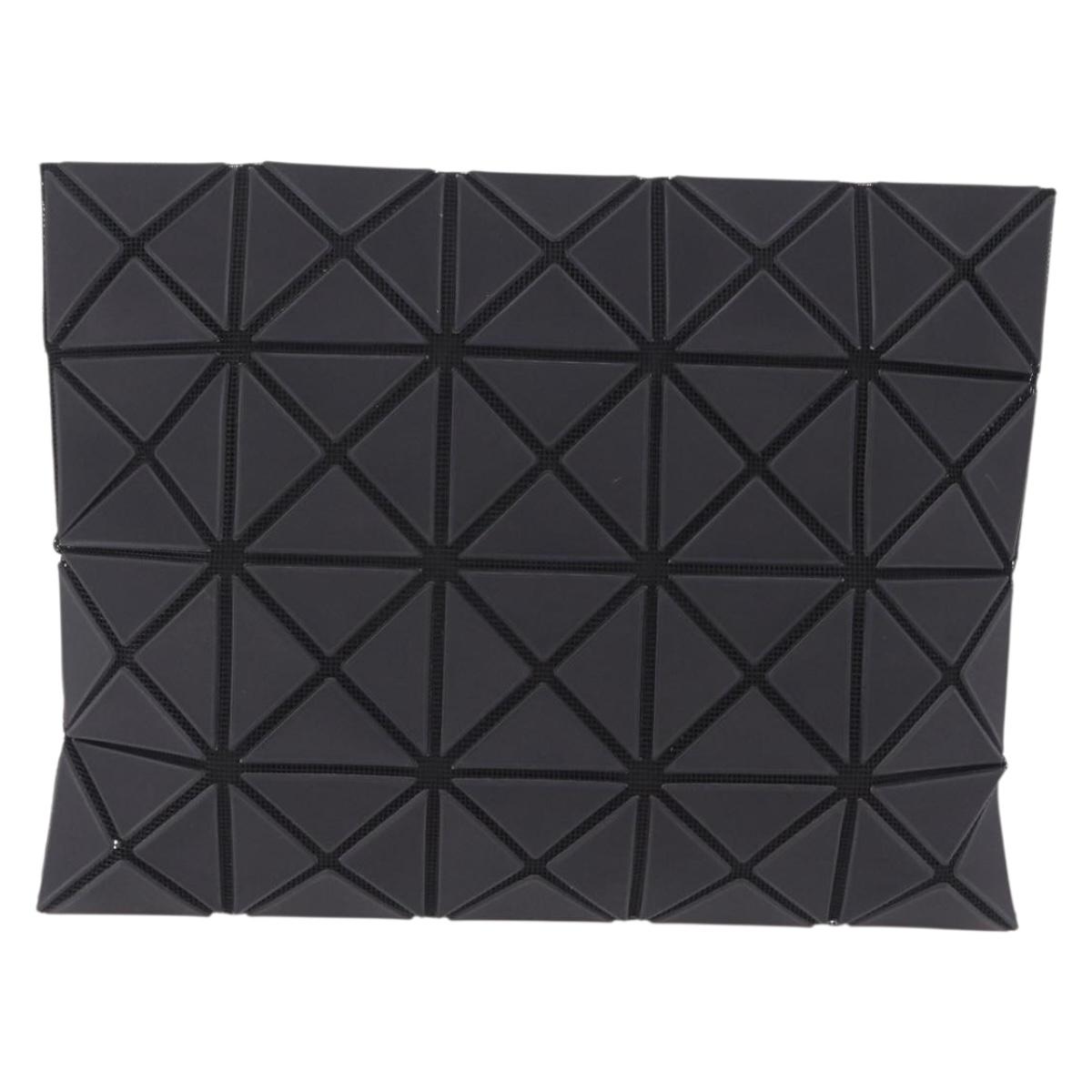 ISSEY MIYAKE BAO BAO Clutch Bag PVC Leather Black Silver Auth 204271A