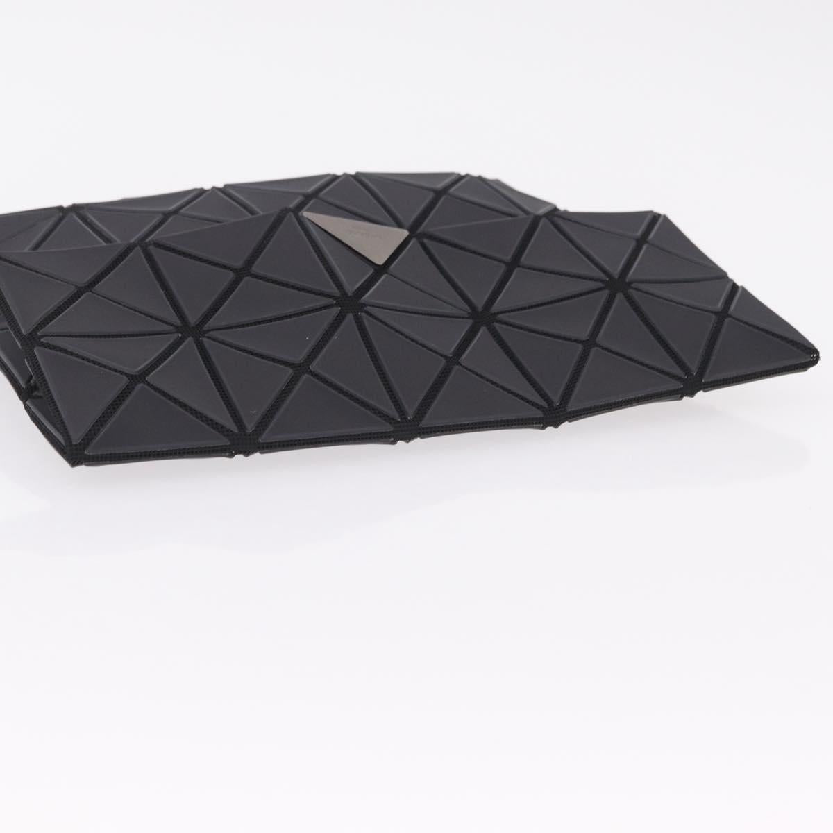 ISSEY MIYAKE BAO BAO Clutch Bag PVC Leather Black Silver Auth 204271A
