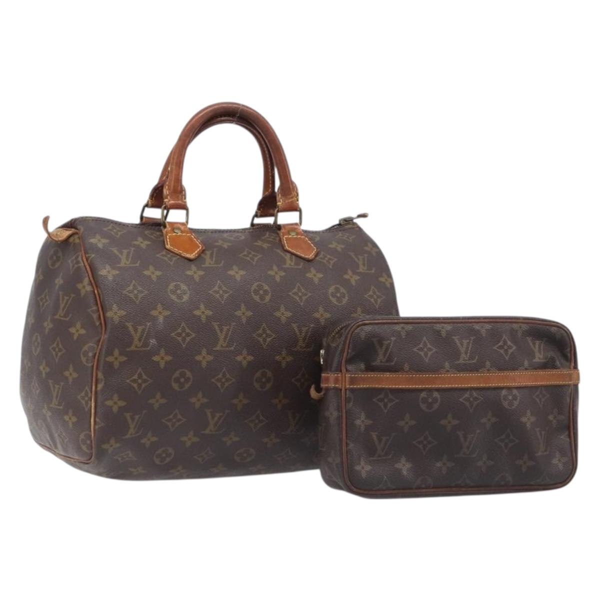 LOUIS VUITTON Monogram Hand Bag 2 Set LV Auth 204277