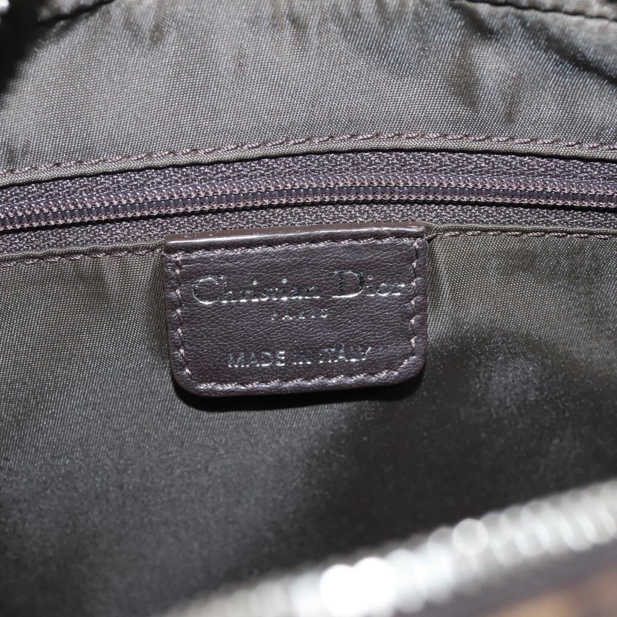 Christian Dior Trotter Romantic Shoulder Bag PVC Brown Silver Auth 204280