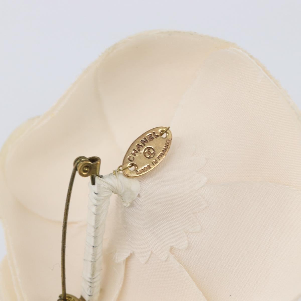 CHANEL Camelia Brooch metal 2 Set White Green CC Auth 204281