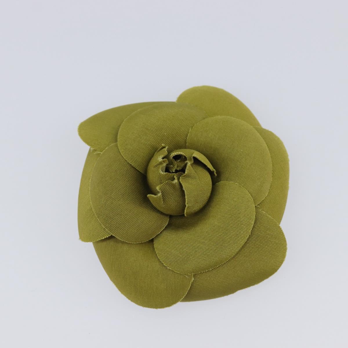 CHANEL Camelia Brooch metal 2 Set White Green CC Auth 204281
