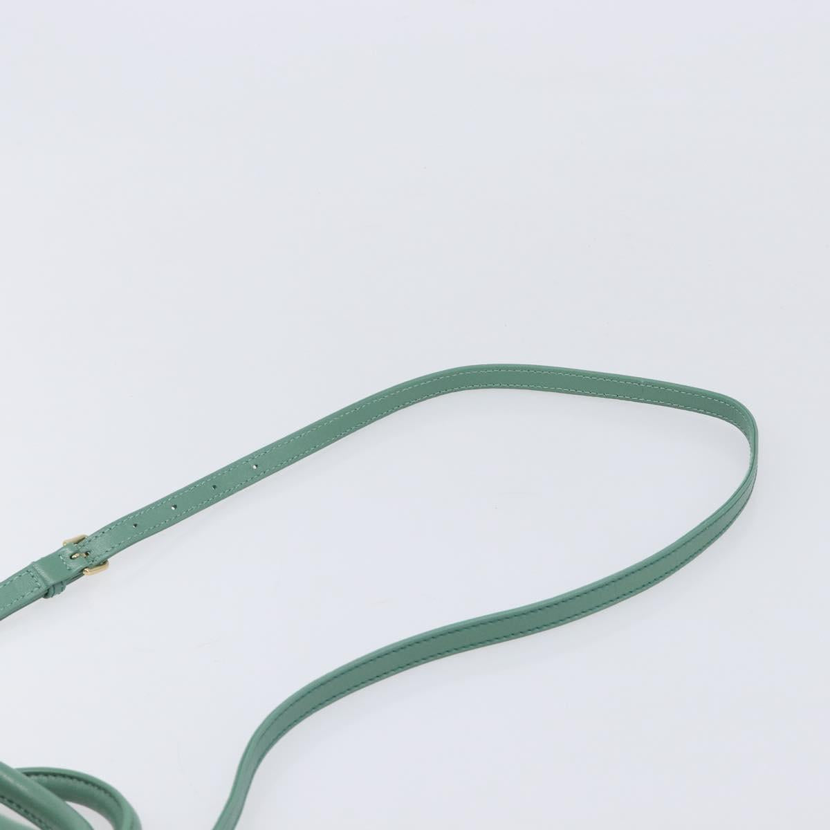 Miu Miu Matelasse Arkady Hand Bag Leather 2way Green Gold Auth 204302SAM