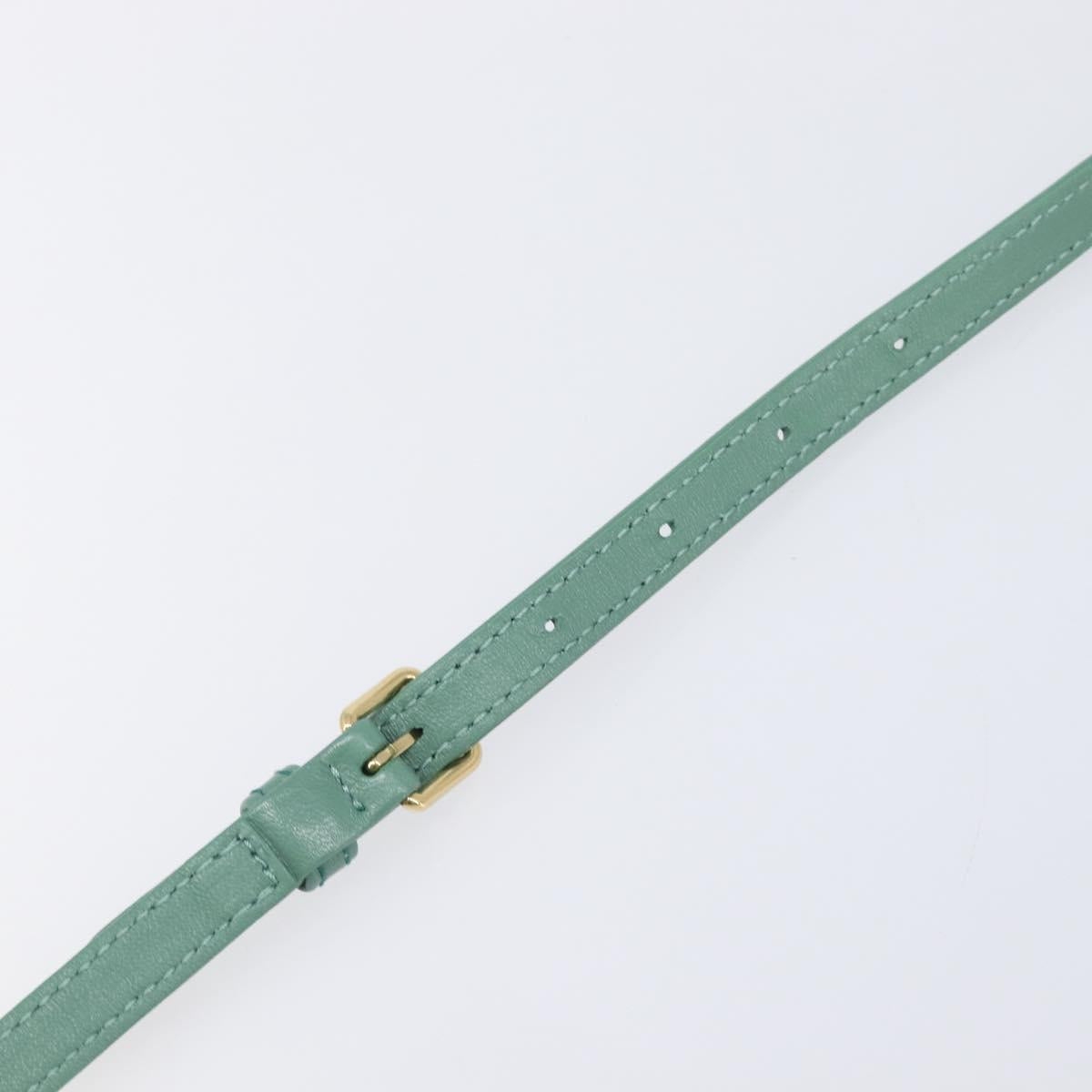 Miu Miu Matelasse Arkady Hand Bag Leather 2way Green Gold Auth 204302SAM