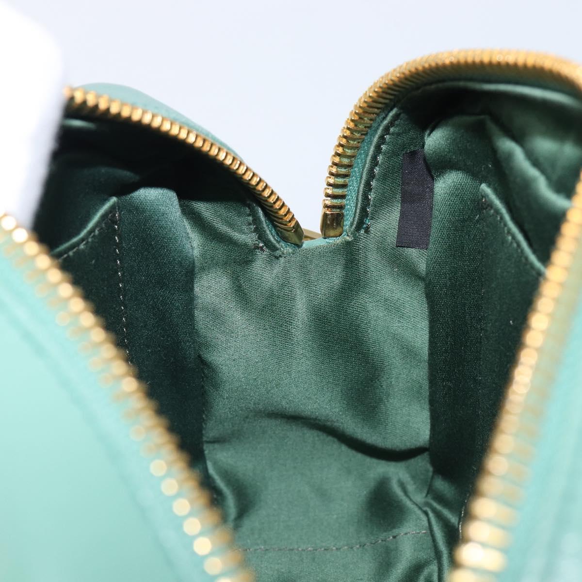 Miu Miu Matelasse Arkady Hand Bag Leather 2way Green Gold Auth 204302SAM