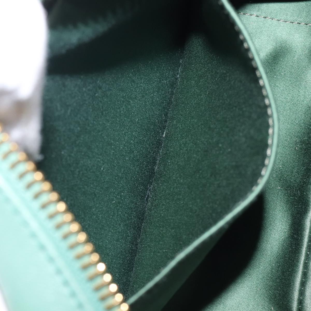 Miu Miu Matelasse Arkady Hand Bag Leather 2way Green Gold Auth 204302SAM