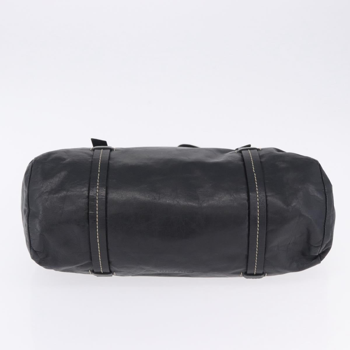 Miu Miu Hand Bag Vitellolux Black Silver Auth 204305A