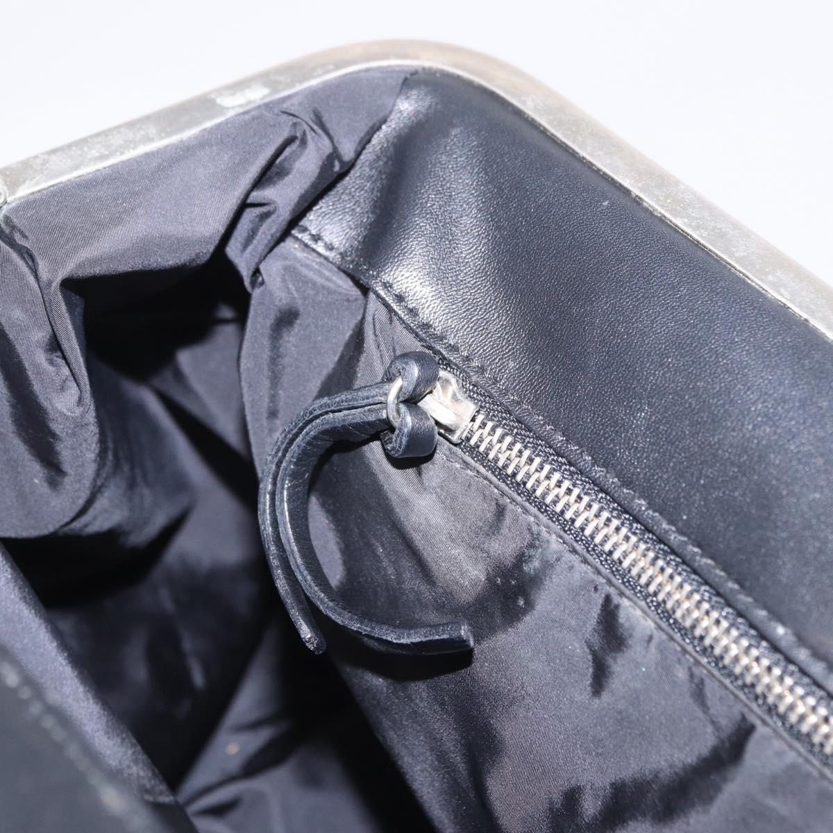 Miu Miu Hand Bag Vitellolux Black Silver Auth 204305A
