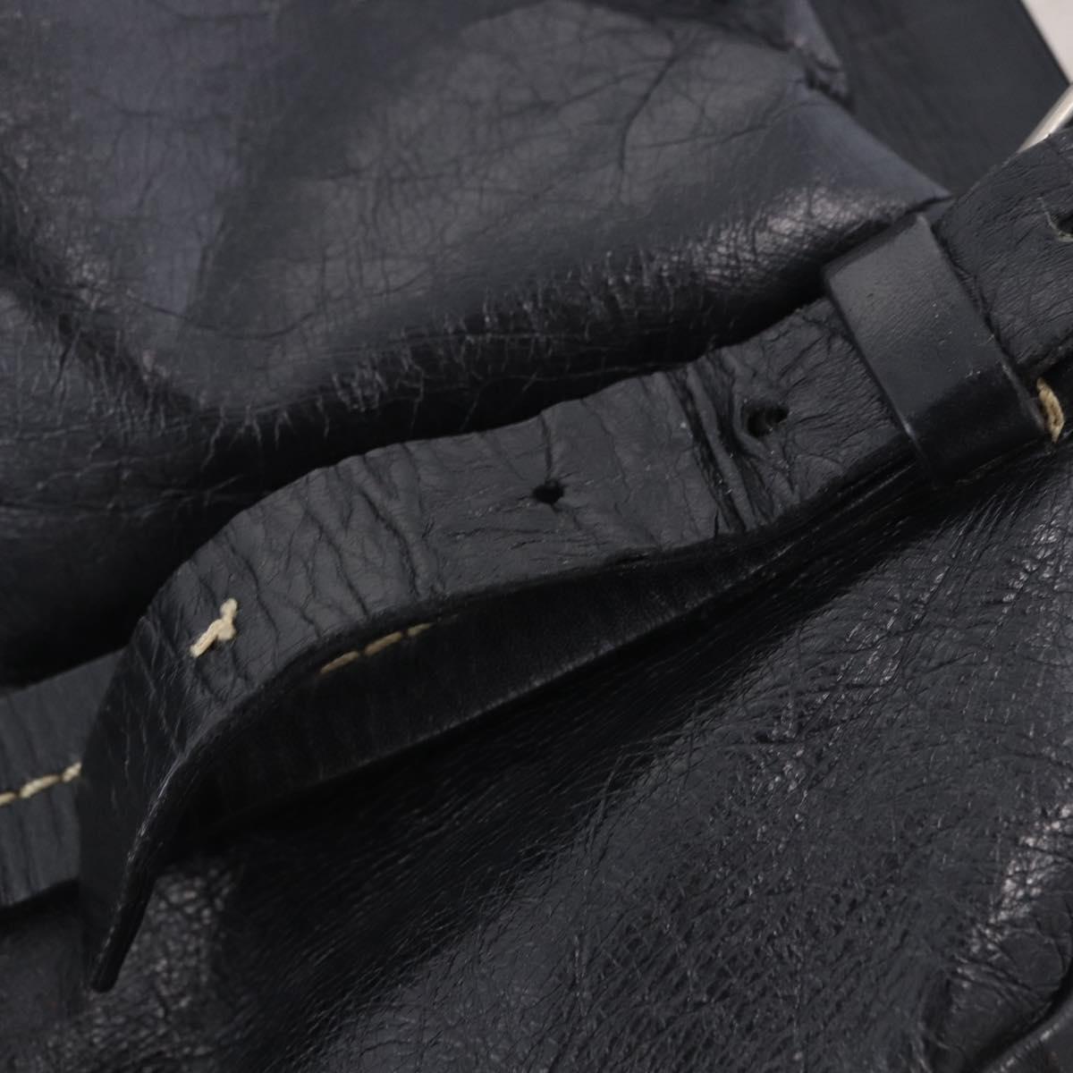 Miu Miu Hand Bag Vitellolux Black Silver Auth 204305A