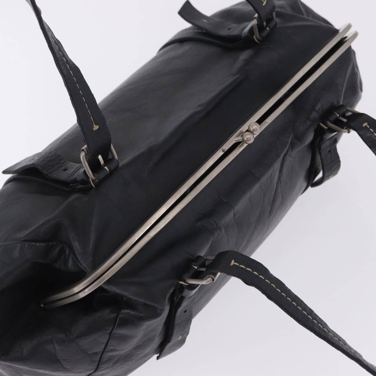 Miu Miu Hand Bag Vitellolux Black Silver Auth 204305A
