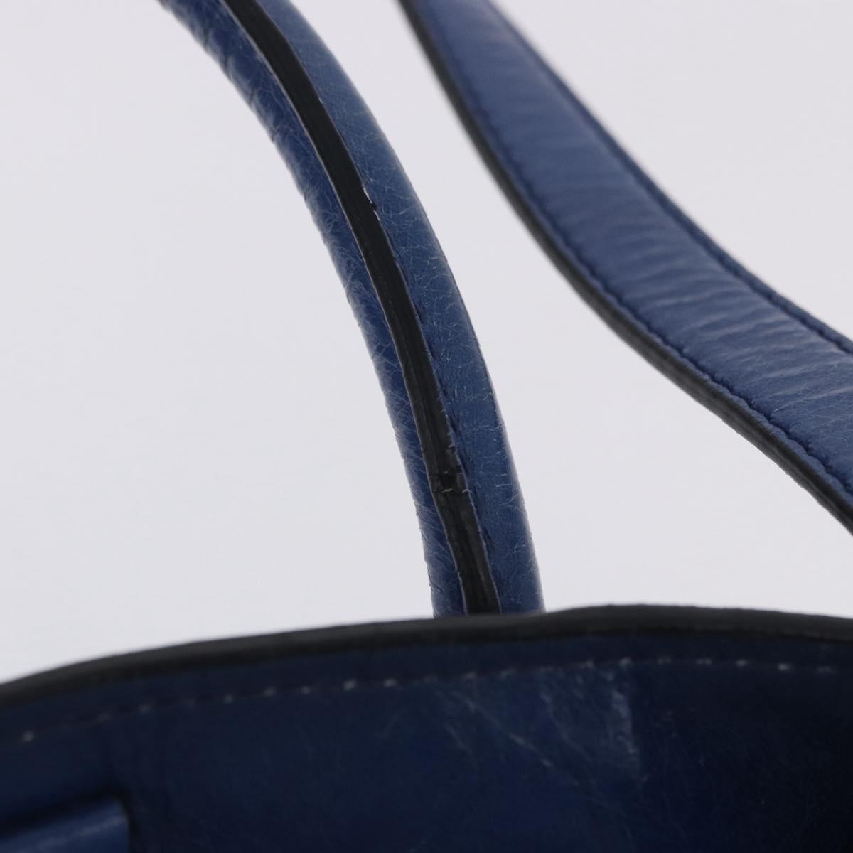 Miu Miu Hand Bag Vitellolux 2way Blue Silver Auth 204308A