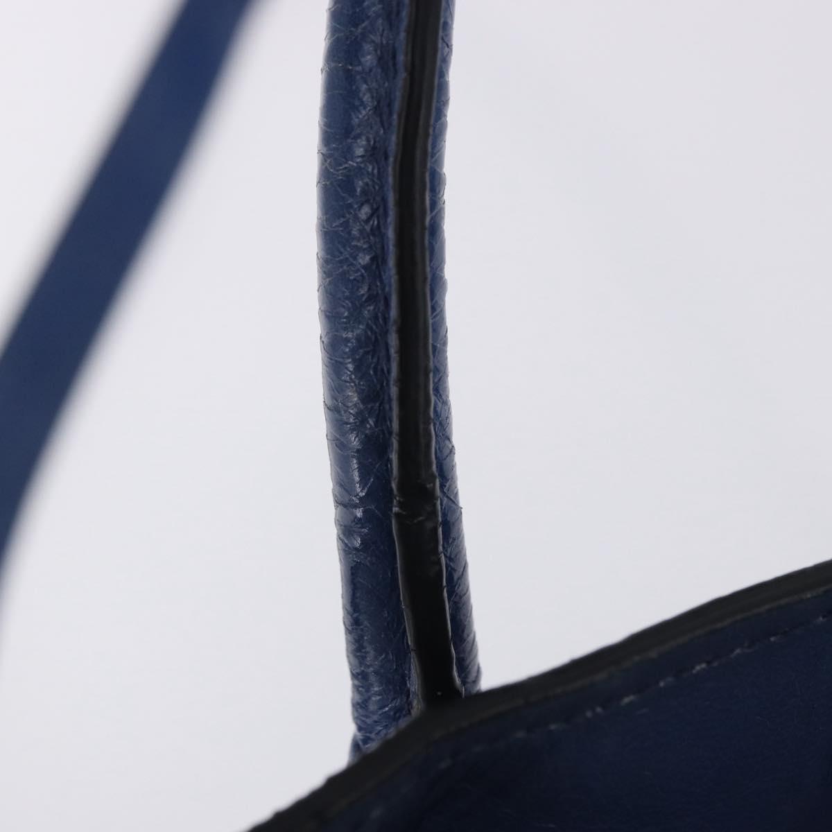 Miu Miu Hand Bag Vitellolux 2way Blue Silver Auth 204308A