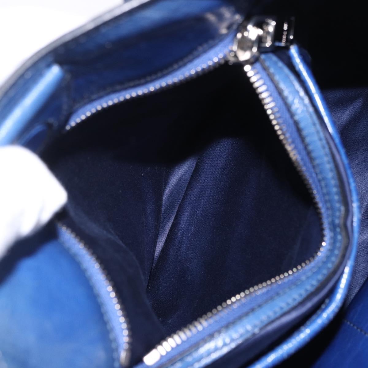 Miu Miu Hand Bag Vitellolux 2way Blue Silver Auth 204308A