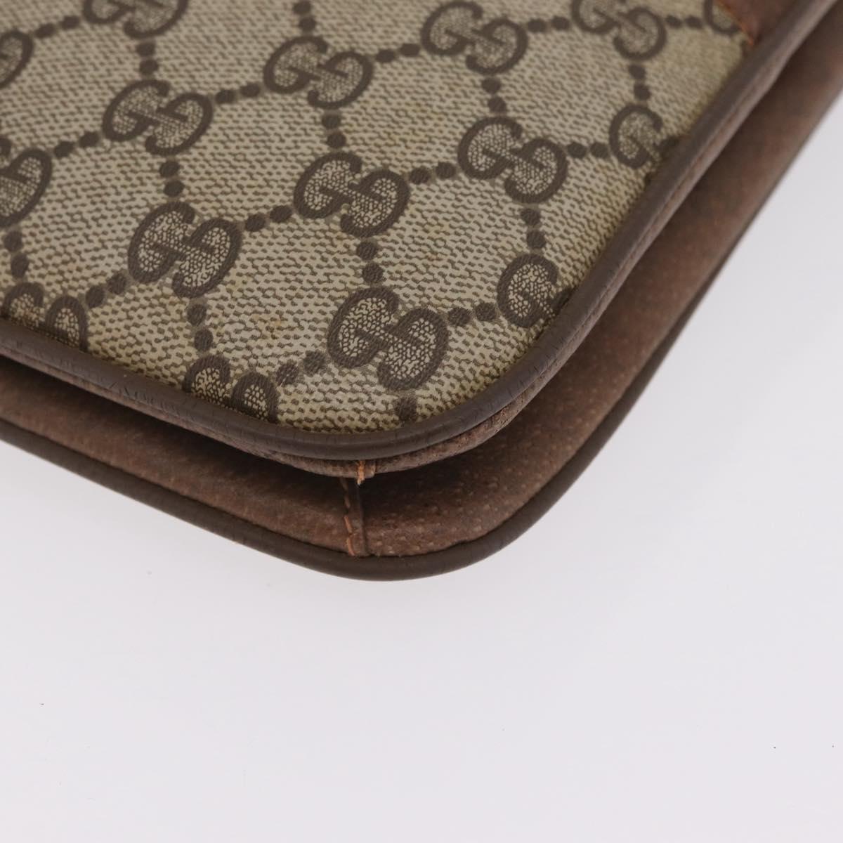 GUCCI GG Supreme Shoulder Bag PVC Leather Beige Gold 904 23 025 Auth 204309